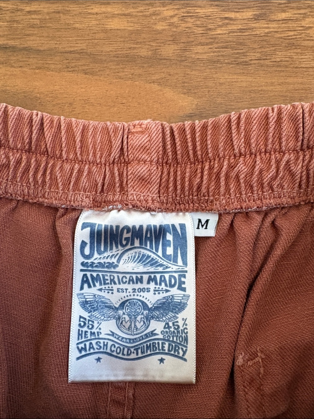 Jungmaven American Made Venice Short Hemp in Coyote Terracotta Size Medium - Picture 6 of 10